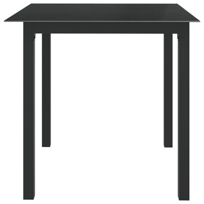 vidaXL Zahradní stůl černý 80 x 80 x 74 cm hliník a sklo