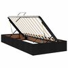 vidaXL Postel s LED p&aacute;sov&yacute;mi světly s čelo Čern&aacute; 180 x 200 cm textil