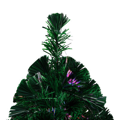 vidaXL Umělý vánoční stromek se stojanem zelený 210 cm optické vlákno