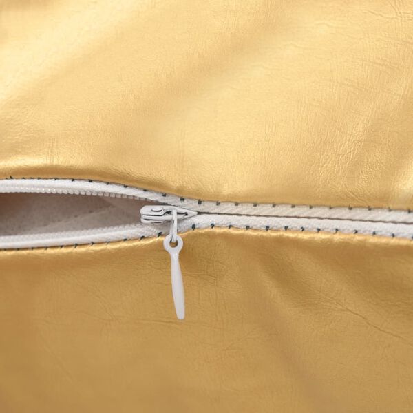 vidaXL Sada polštářů 2 ks PU, 60 x 60 cm, zlaté