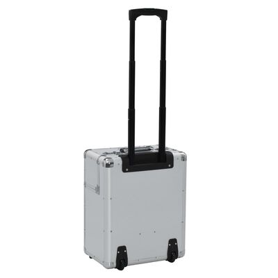 vidaXL Pilotní kufr na kolečkách 39 x 47 x 25 cm stříbrný hliníkový
