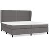 vidaXL Box spring postel s matrac&iacute; &scaron;ed&aacute; 200x200 cm uměl&aacute; kůže