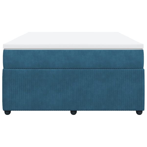 vidaXL Box spring postel s matrac&iacute; tmavě modr&aacute; 140x190 cm samet