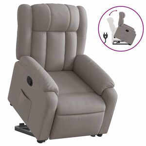 vidaXL Zvedac&iacute; polohovac&iacute; křeslo taupe textil