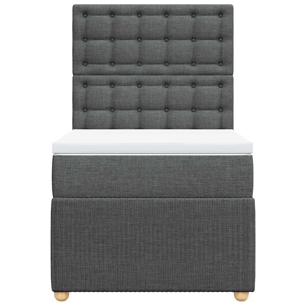 vidaXL Box spring postel s matrac&iacute; tmavě &scaron;ed&aacute; 90x190 cm textil