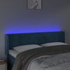 vidaXL Čelo postele s LED tmavě modr&eacute; 147 x 16 x 78/88 cm samet