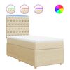 vidaXL Box spring postel s matrac&iacute; kr&eacute;mov&aacute; 90x190 cm textil