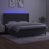 vidaXL Box spring postel s matrac&iacute; a LED tmavě &scaron;ed&aacute; 160x200 cm samet