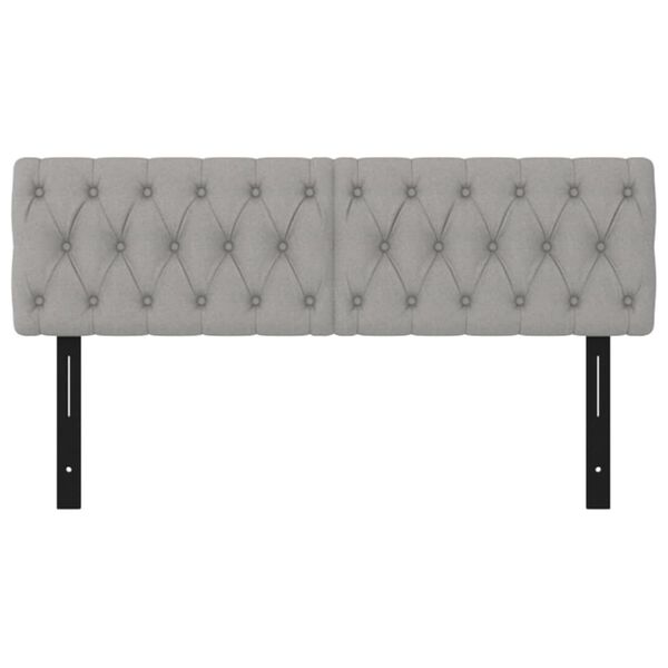 vidaXL Čela postele 2 ks světle &scaron;ed&aacute; 72 x 7 x 78/88 cm textil