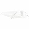 vidaXL Sklen&iacute;k s ocelov&yacute;m r&aacute;mem b&iacute;l&yacute; 110 m&sup2; 22 x 5 x 2,3 m