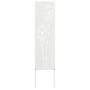 vidaXL Soukrom&iacute; na zahradě B&iacute;l&aacute; 32 x 140 cm Studeně v&aacute;lcovan&aacute; ocel