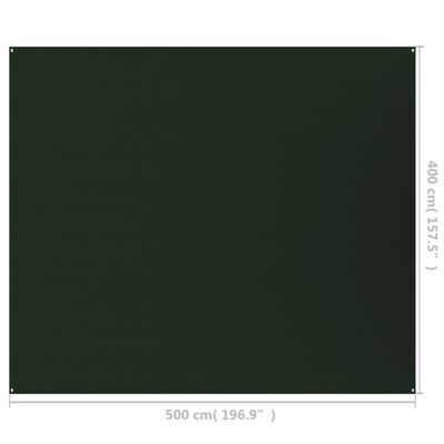 vidaXL Koberec do stanu 400 x 500 cm tmavě zelený HDPE
