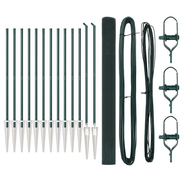 vidaXL Plotov&yacute; sloupek. Zelen&aacute; 25 x 1,5 m (19 x 19 mm s&iacute;ť) Ocel