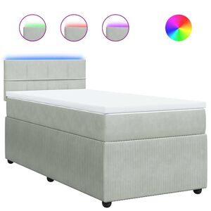vidaXL Box spring postel s matrac&iacute; světle &scaron;ed&aacute; 80 x 200 cm samet