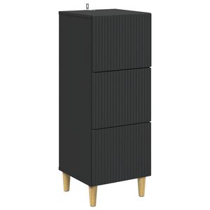 vidaXL Skř&iacute;ň se z&aacute;suvkami Čern&aacute; 33 x 34,5 x 90 cm Kompozitn&iacute; dřevo