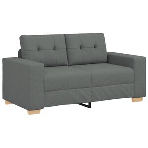 vidaXL Loveseat Sofa Dark Grey 160x77x82 cm Fabric