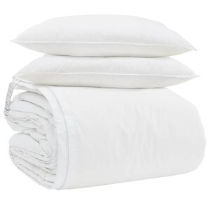 vidaXL Sada přikr&yacute;vek s pol&scaron;t&aacute;řem 3 pcs B&iacute;l&aacute; Peř&iacute;