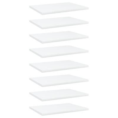 vidaXL Přídavné police 8 ks bílé 40 x 30 x 1,5 cm dřevotříska