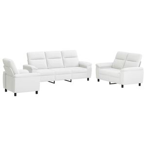 vidaXL Set pohovek 3 pcs B&iacute;l&aacute; Textil