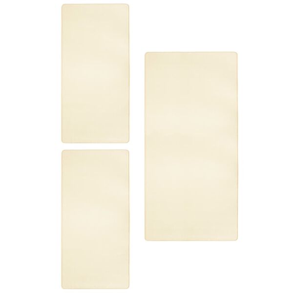 vidaXL Koberce k posteli s vysok&yacute;m vlasem 3 ks kr&eacute;mov&eacute;