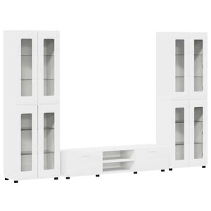 vidaXL Sestava TV skř&iacute;něk se z&aacute;suvkou FLORIN B&iacute;l&aacute; kompozitn&iacute; dřevo