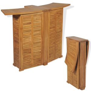 vidaXL Skl&aacute;dac&iacute; barov&yacute; stolek 155 x 53 x 105 cm masivn&iacute; teakov&eacute; dřevo