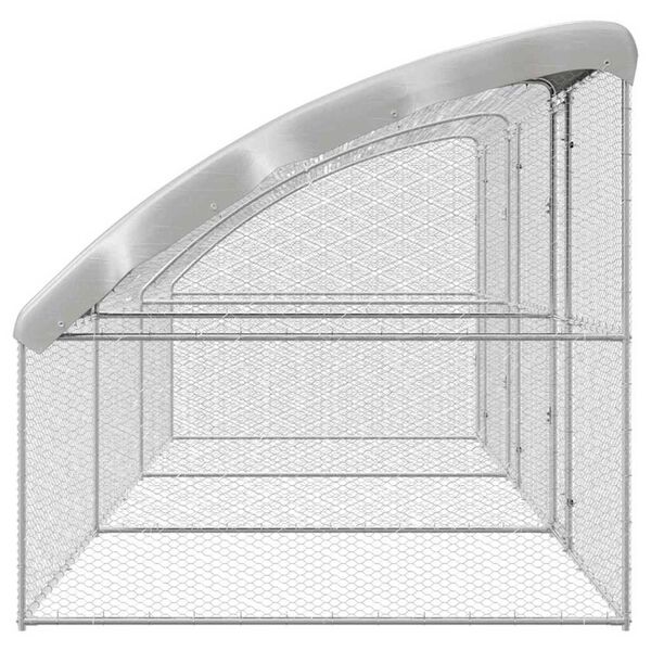 vidaXL Klec na kuřata Stříbrná 600 x 200 x 198.5 cm Pozinkovaná ocel