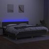 vidaXL Box spring postel s matrac&iacute; a LED tmavě &scaron;ed&aacute; 200x200 cm textil