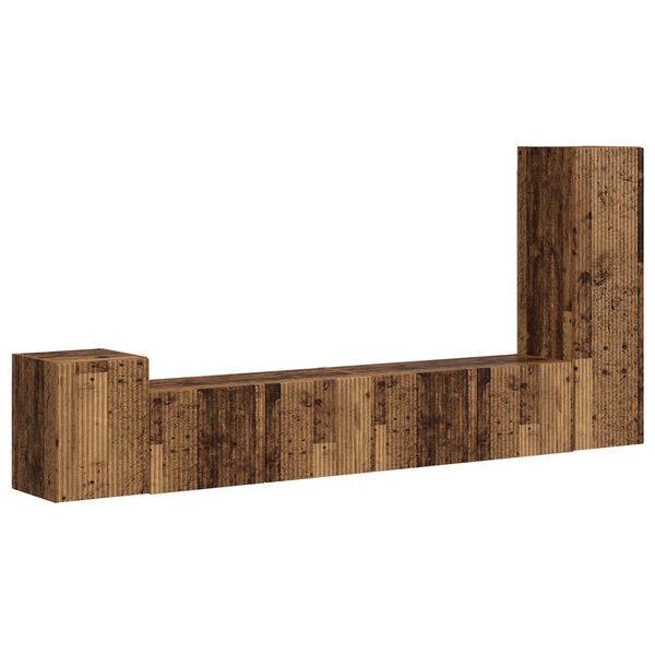 vidaXL Sestava TV skř&iacute;něk N&aacute;stěnn&yacute; 3 pcs Star&eacute; dřevo kompozitn&iacute; dřevo