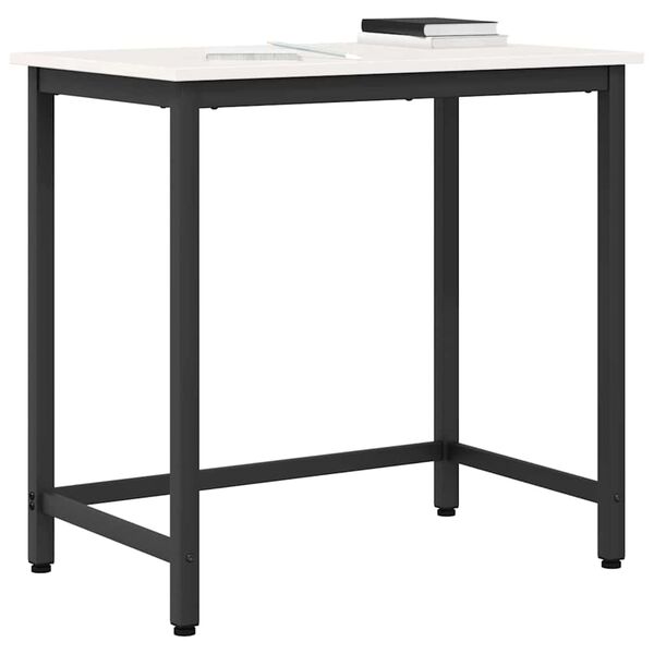 vidaXL stůl B&iacute;l&aacute; 80 x 50 x 77 cm Inžen&yacute;rsk&eacute; dřevo a ocel