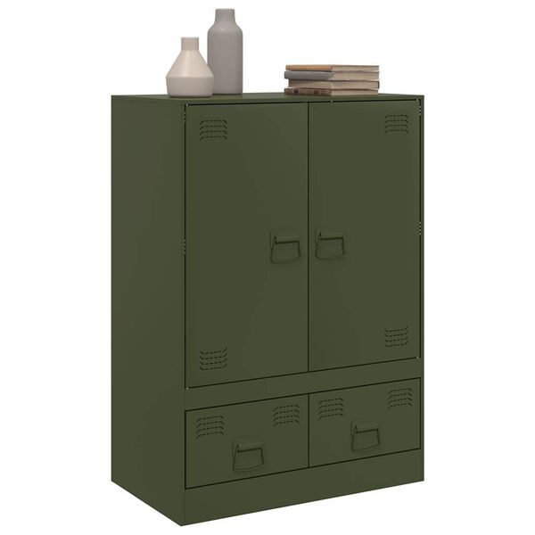 vidaXL Highboard olivově zelen&yacute; 67 x 39 x 95 cm ocel