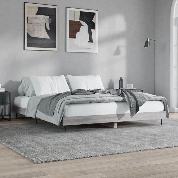 vidaXL R&aacute;m postele bez matrace Grey Sonoma 180x200cm kompozitn&iacute; dřevo
