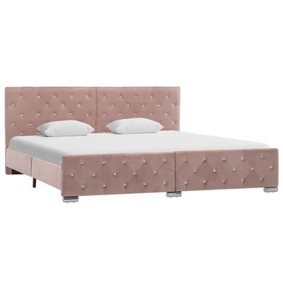 vidaXL Rám postele růžový textil 180 x 200 cm
