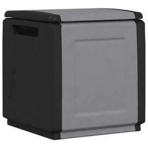 vidaXL Zahradn&iacute; &uacute;ložn&yacute; box 54 x 53 x 57 cm 130 l tmavě &scaron;ed&yacute; a čern&yacute;
