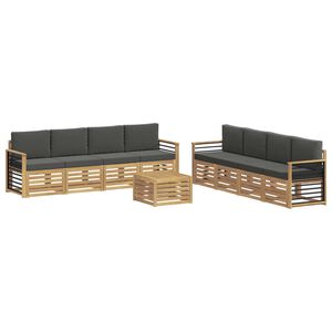 vidaXL Sedac&iacute; soupravy s pol&scaron;t&aacute;řem 9 pcs B&iacute;l&aacute; a antracitov&aacute; Polyester