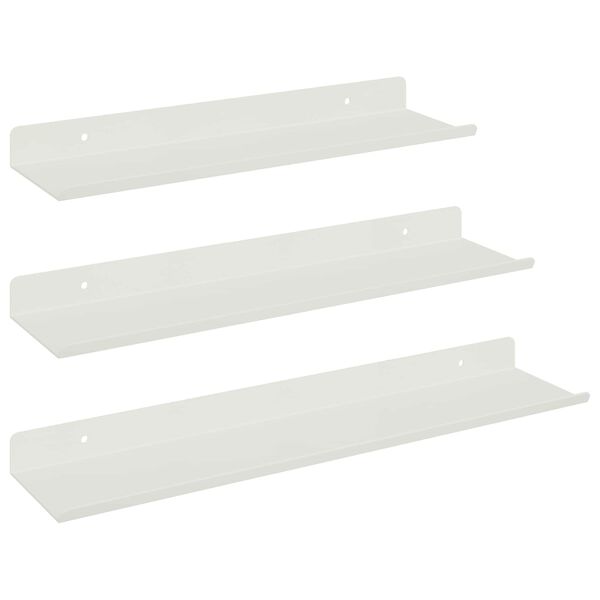 vidaXL Plovouc&iacute; police N&aacute;stěnn&yacute; 3 pcs B&iacute;l&yacute; 40 x 9 x 2,5 cm Ocel