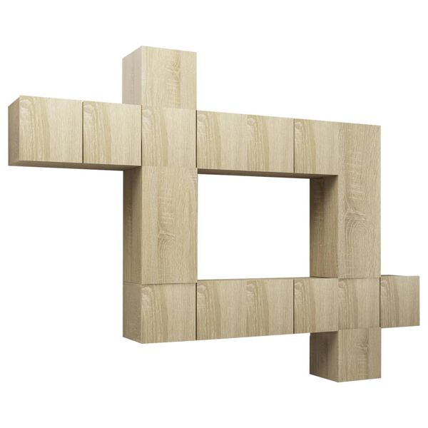 vidaXL 10d&iacute;ln&yacute; set TV skř&iacute;něk dub sonoma kompozitn&iacute; dřevo