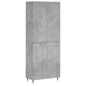 vidaXL Skř&iacute;ň highboard betonově &scaron;ed&aacute; 69,5x34x180 cm kompozitn&iacute; dřevo