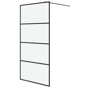vidaXL Sprchov&aacute; z&aacute;stěna walk-in čern&aacute; 100 x 195 cm ml&eacute;čn&eacute; ESG sklo