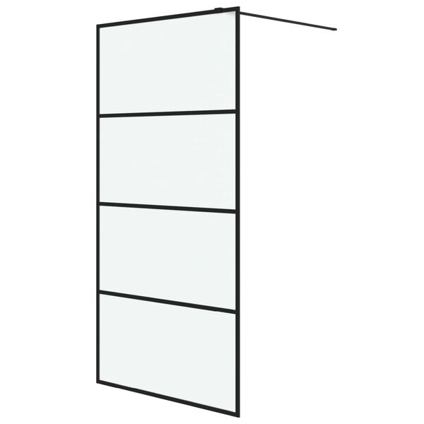 vidaXL Sprchová zástěna walk-in černá 100 x 195 cm mléčné ESG sklo