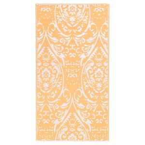 vidaXL Venkovn&iacute; koberec ARAKIL oranžov&yacute; a b&iacute;l&yacute; 120 x 180 cm PP