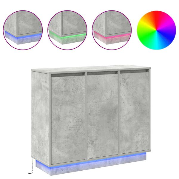 vidaXL LED komoda Betonově &scaron;ed&aacute; 90 x 32 x 75 cm kompozitn&iacute; dřevo