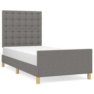 vidaXL R&aacute;m postele s čelem tmavě &scaron;ed&yacute; 80 x 200 cm textil
