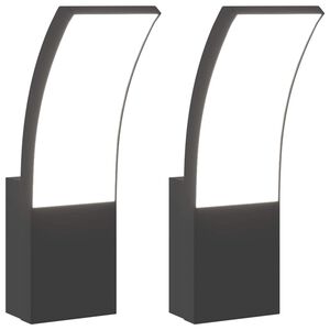 vidaXL Venkovn&iacute; n&aacute;stěnn&aacute; LED sv&iacute;tidla 2 ks čern&aacute; lit&yacute; hlin&iacute;k