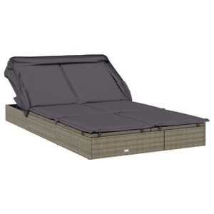 vidaXL Leh&aacute;tko se skl&aacute;dac&iacute; střechou pro 2 &scaron;ed&eacute; 213x118x97 cm polyratan
