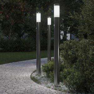 vidaXL Sloupkov&aacute; světla se senzorem 3 ks 110 cm nerezov&aacute; ocel IP44