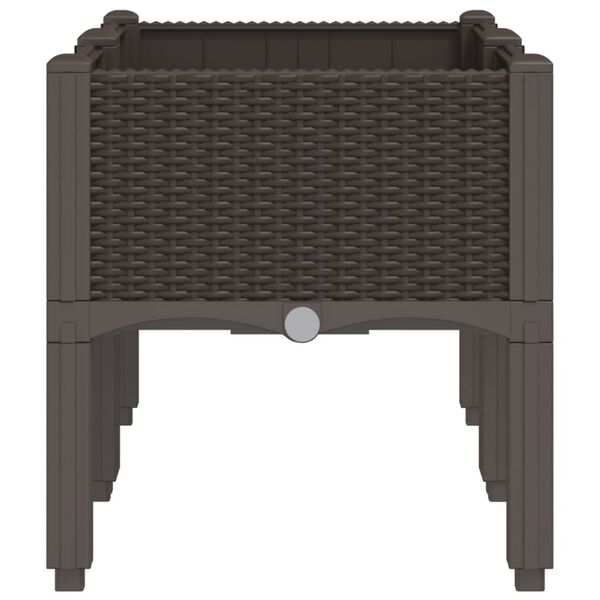 vidaXL Zahradní truhlík s nohami hnědý 80 x 40 x 42 cm PP