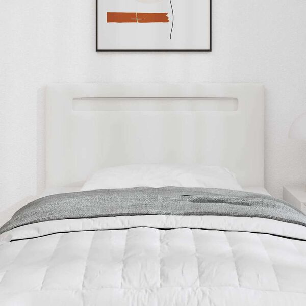 vidaXL LED hlavová deska Bílá 100 cm Umělá kůže