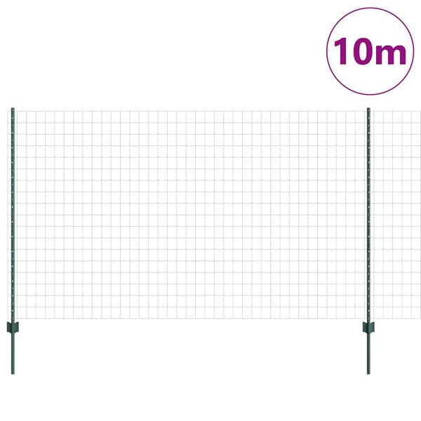 vidaXL Plot s sloupkem Zelen&aacute; 1,4 x 10 m Ocel a PVC