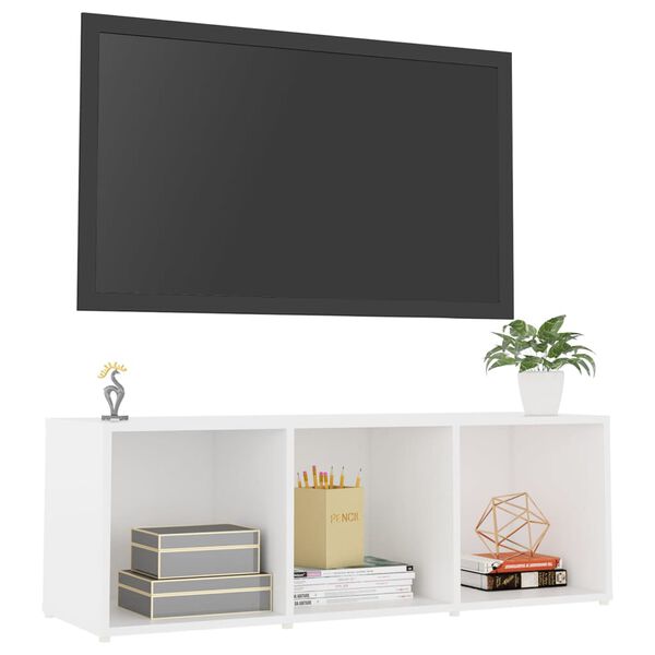 vidaXL TV stolek bílý 107 x 35 x 37 cm dřevotříska